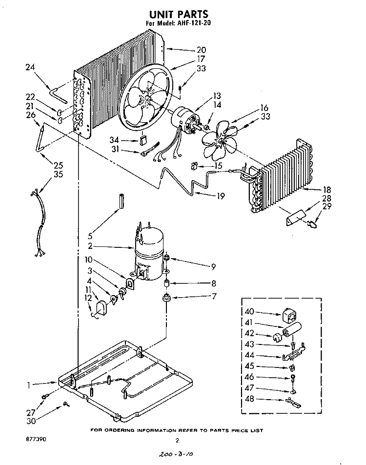 SECTION Diagram and Parts List for AHF12120  Whirlpool Air Conditioner