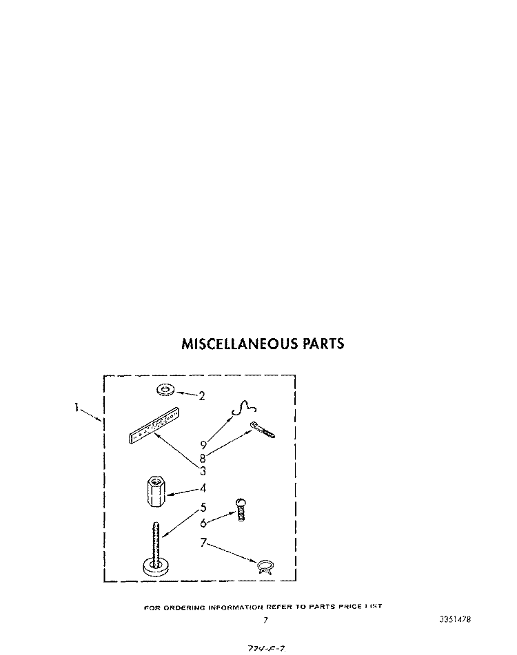 MISCELLANEOUS Diagram and Parts List for LA7000XTN0  Whirlpool Washer