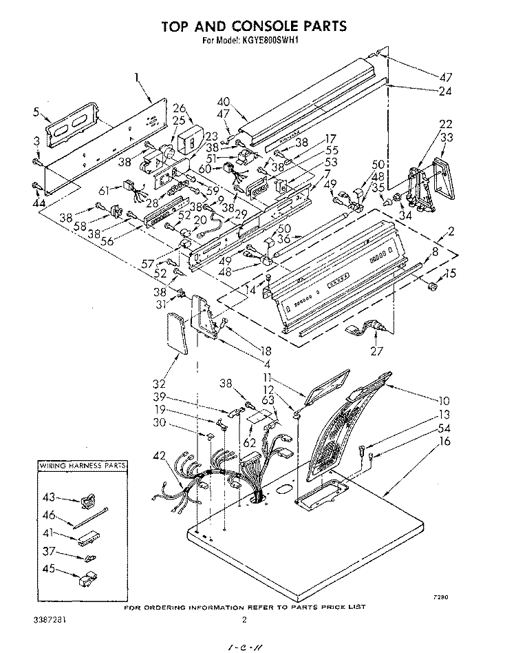 TOP CONSOLE , LITERATURE AND OPTIONAL Diagram and Parts List for KGYE800SWH1  KitchenAid Dryer
