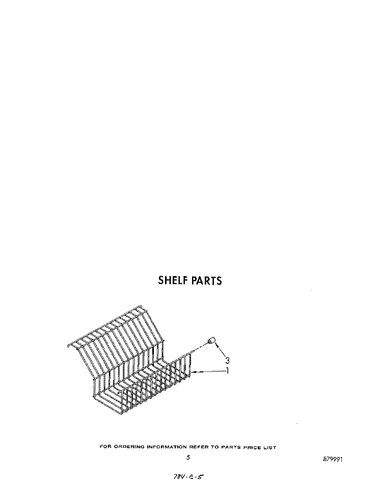SHELF Diagram and Parts List for EV110FXVW00  Whirlpool Freezer