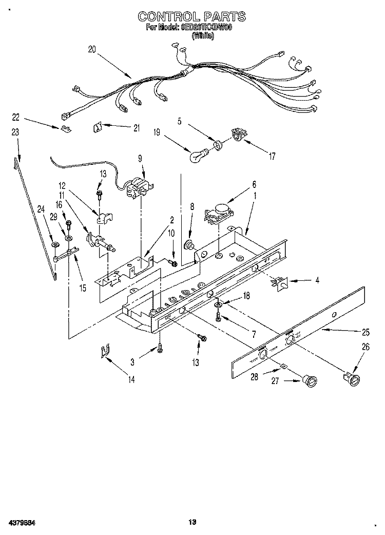 CONTROL, LIT/OPTIONAL Diagram and Parts List for 6ED20TKXDW00  Whirlpool Refrigerator