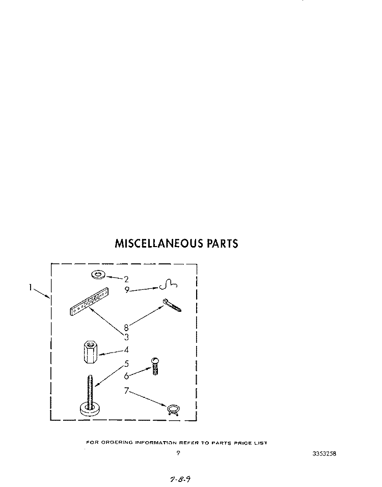 MISCELLANEOUS Diagram and Parts List for KAWE742WWH0  KitchenAid Washer
