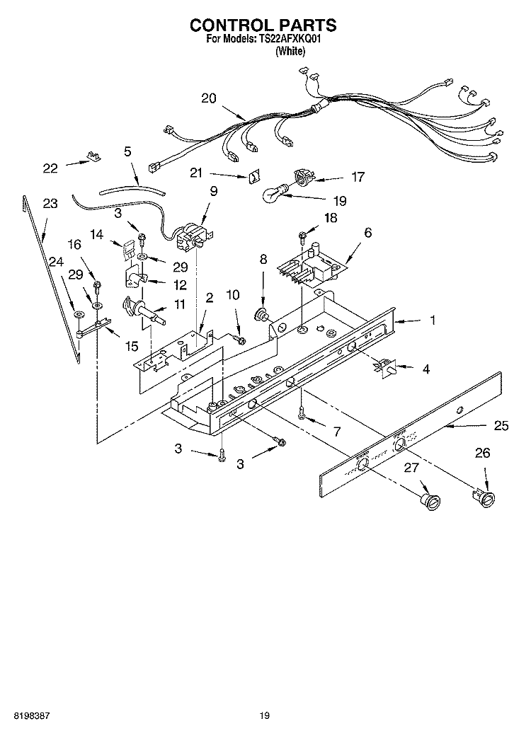 CONTROL, OPTIONAL Diagram and Parts List for TS22AFXKQ01  Estate Refrigerator
