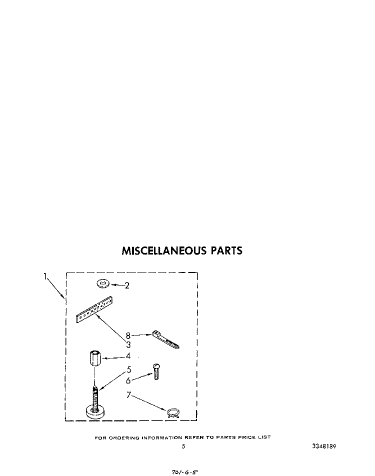 MISCELLANEOUS Diagram and Parts List for LA6058XSW0  Whirlpool Washer