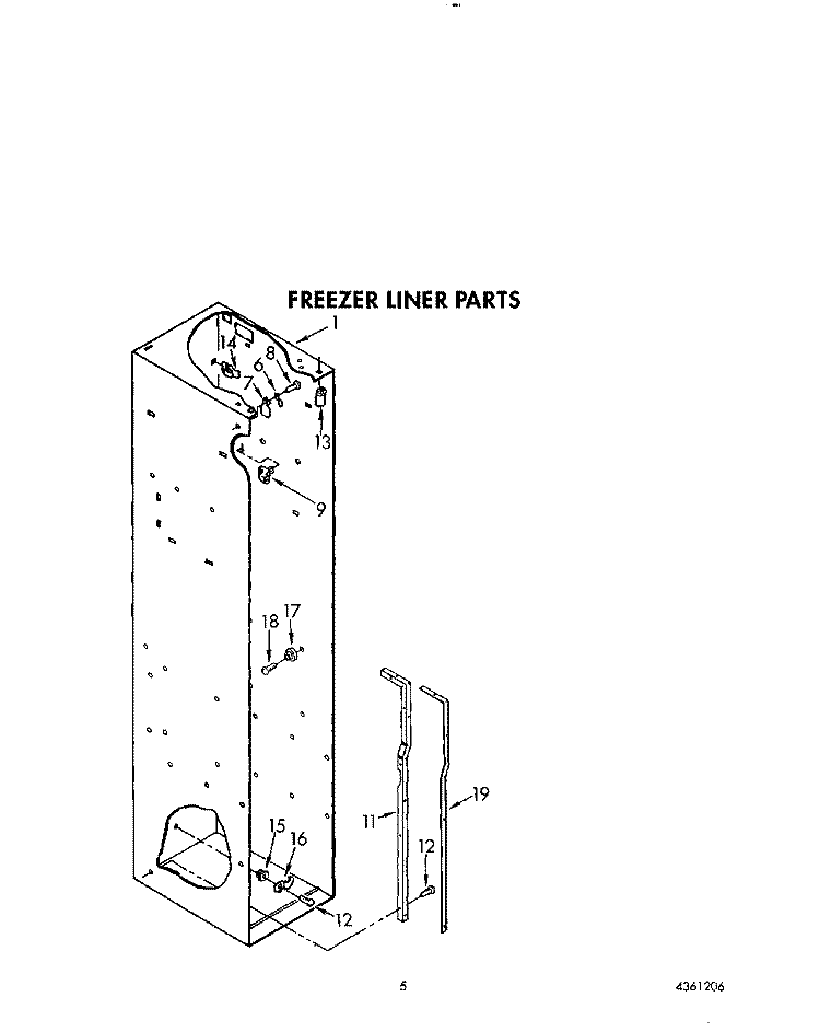 FREEZER LINER Diagram and Parts List for KSSS48DYW00  KitchenAid Refrigerator