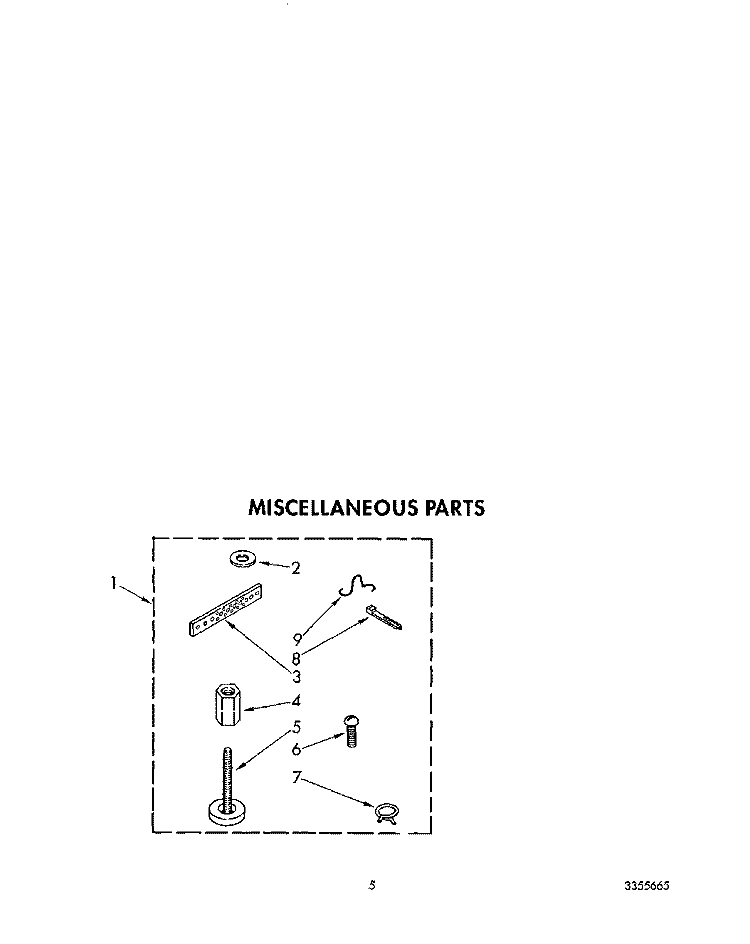 MISCELLANEOUS Diagram and Parts List for LA6800XTF1  Whirlpool Washer