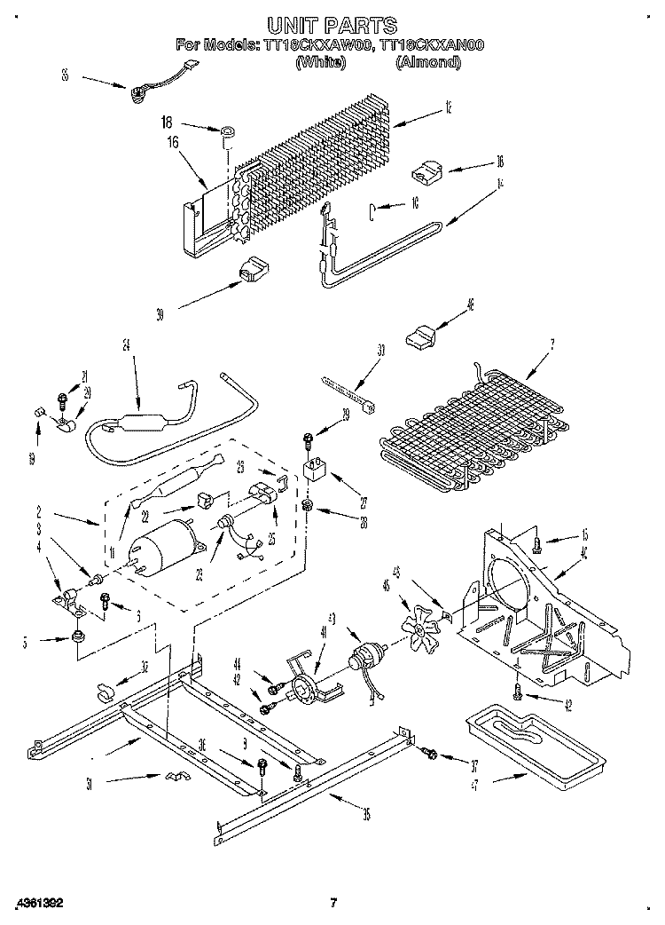 UNIT, REFRIGERATOR DOOR Diagram and Parts List for TT18CKXAN00  Whirlpool Refrigerator