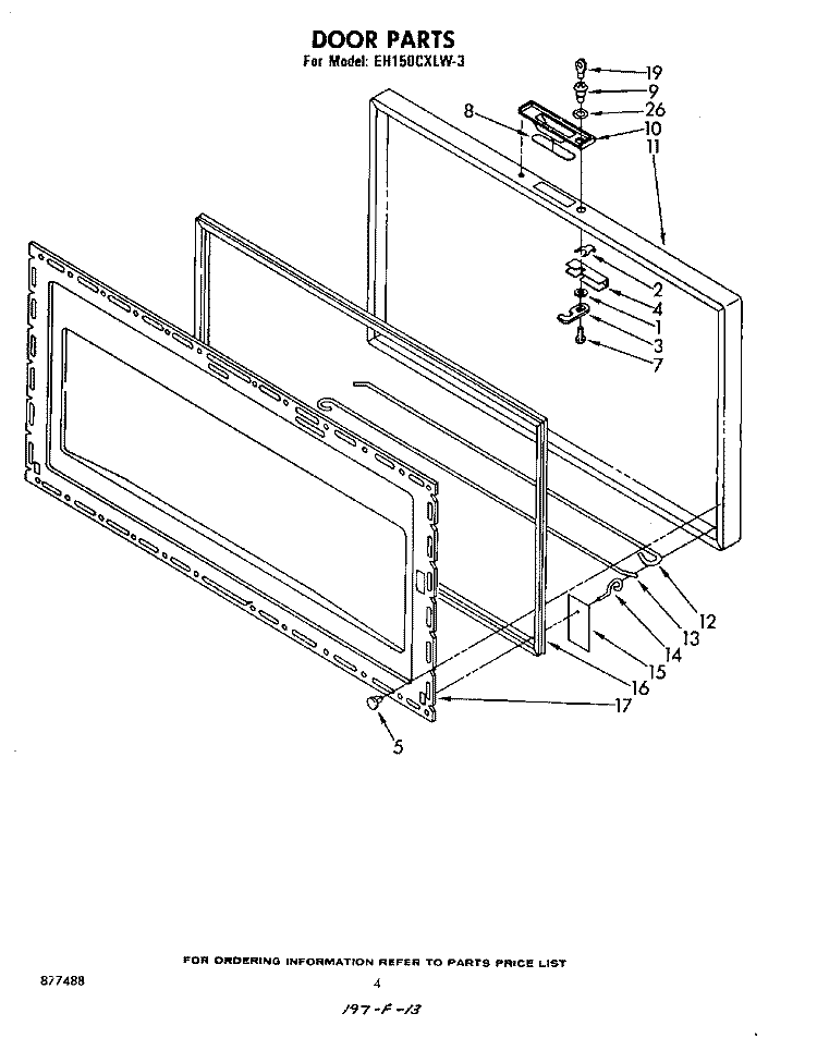 SECTION Diagram and Parts List for EH150CXLW3  Whirlpool Freezer