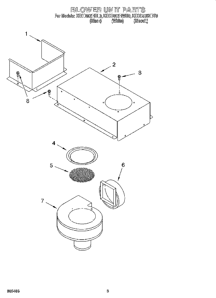 SECTION Diagram and Parts List for KECD805HBT0  KitchenAid Cooktop