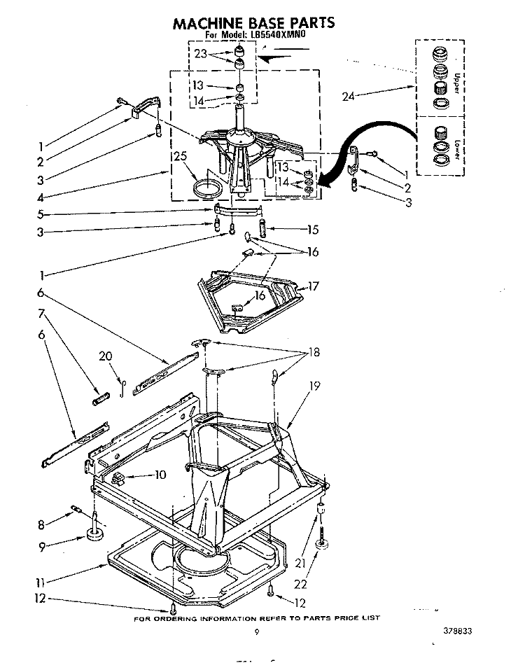 MACHINE BASE Diagram and Parts List for LB5540XMN0  Whirlpool Washer