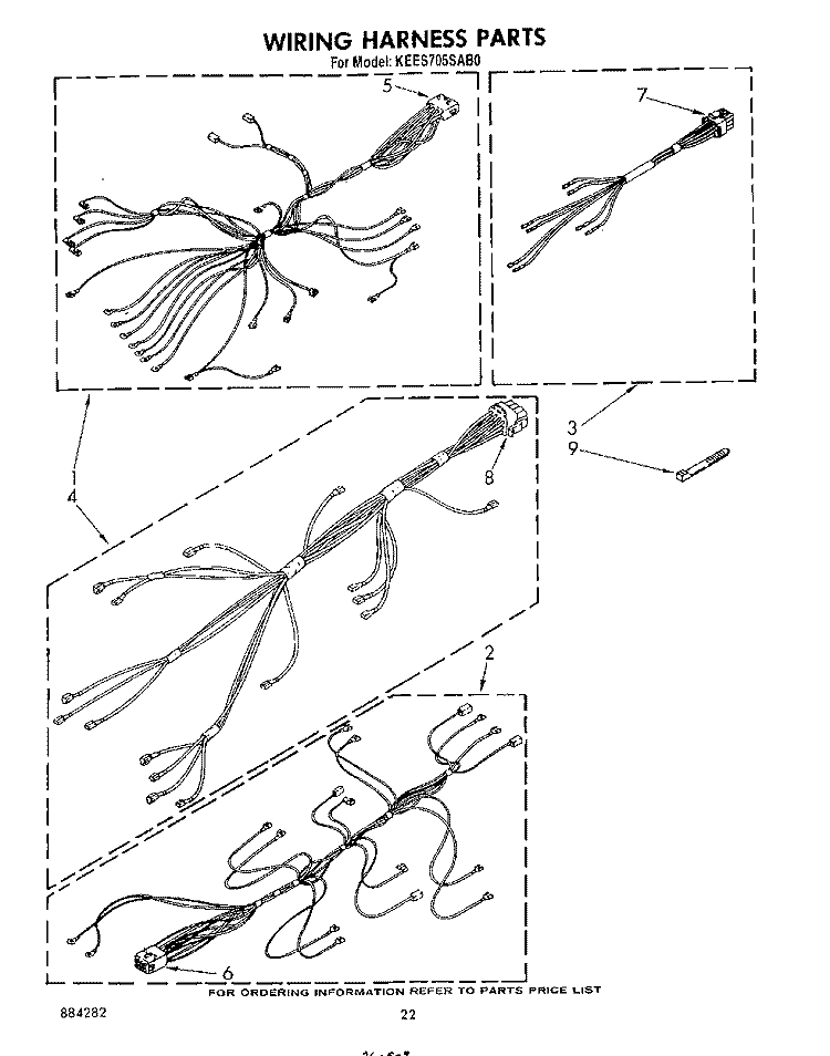 WIRING HARNESS (CONTINUED) Diagram and Parts List for KEES705SWB0  KitchenAid Microwave Oven Combo