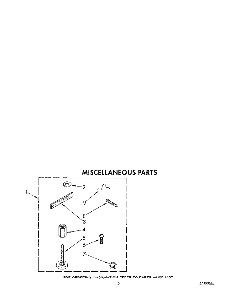 MISCELLANEOUS Diagram and Parts List for LA6055XTM1  Whirlpool Washer