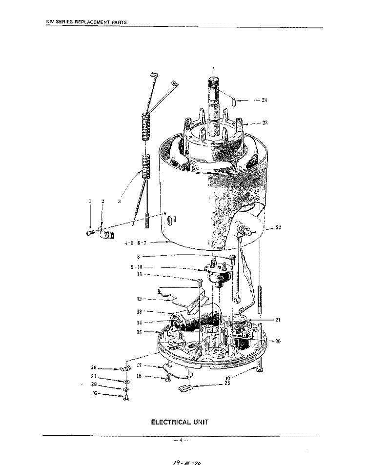 ELECTRICAL Diagram and Parts List for 5KBDS200S  KitchenAid Food Waste Disposer