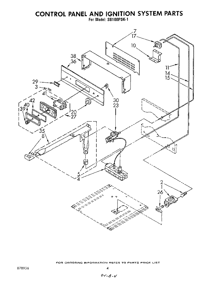 SECTION Diagram and Parts List for SB100PSK1  Whirlpool Wall Oven