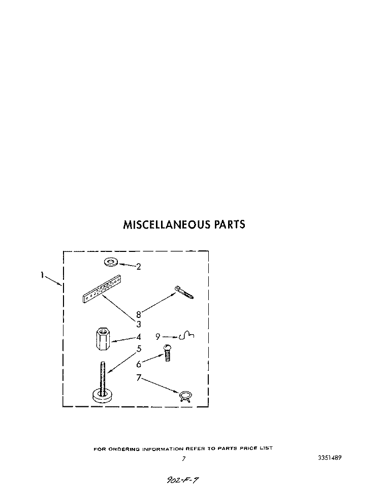 MISCELLANEOUS Diagram and Parts List for LA8580XWN1  Whirlpool Washer
