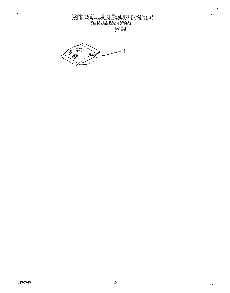 MISCELLANEOUS, LIT/OPTIONAL Diagram and Parts List for DP920PFGQ2  Whirlpool Dishwasher