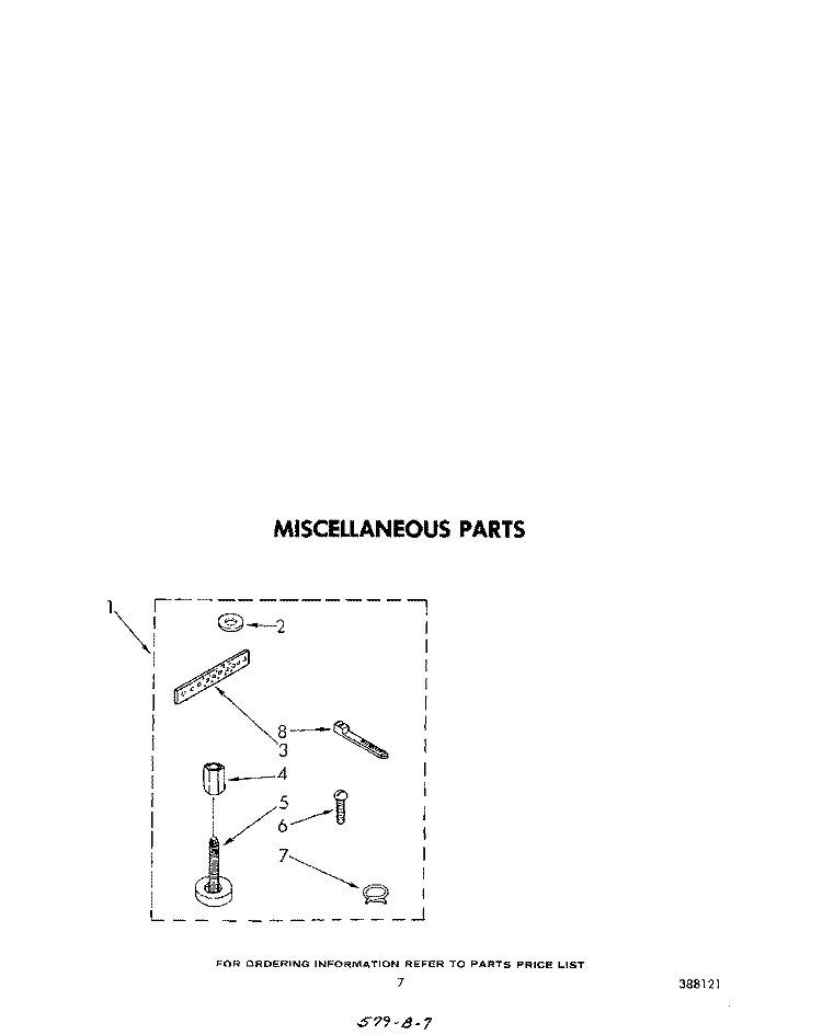 MISCELLANEOUS Diagram and Parts List for LA3400XPW3  Whirlpool Washer