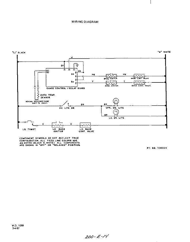 WIRING DIAGRAM Diagram and Parts List for B4607X0  Roper Range