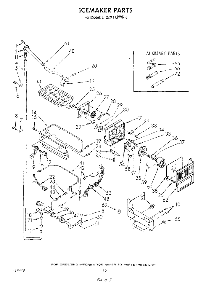 ICE MAKER Diagram and Parts List for ET22MTXPWR0  Whirlpool Refrigerator
