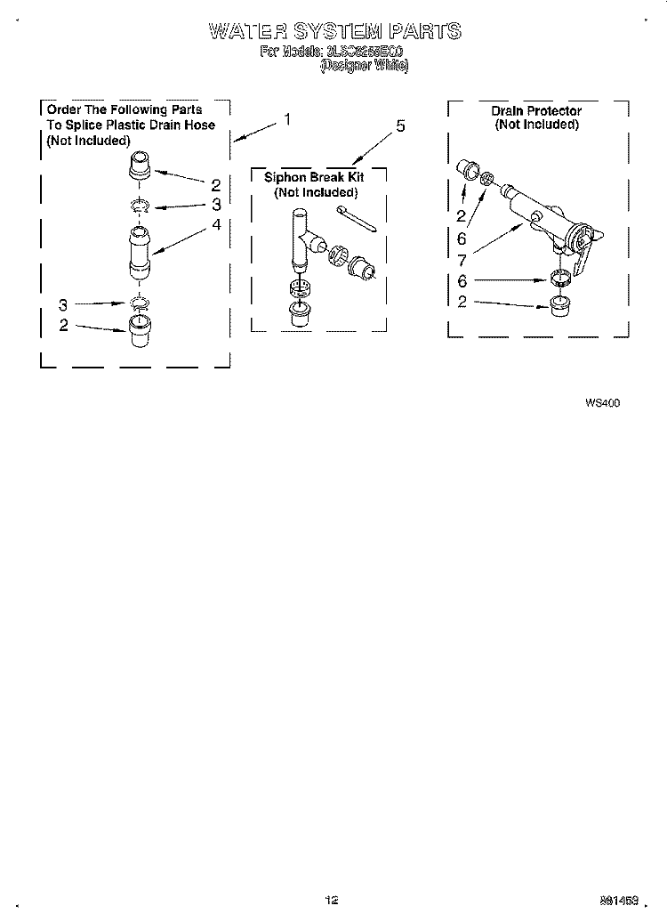 WATER SYSTEM Diagram and Parts List for 3LSC8255EQ0  Whirlpool Washer