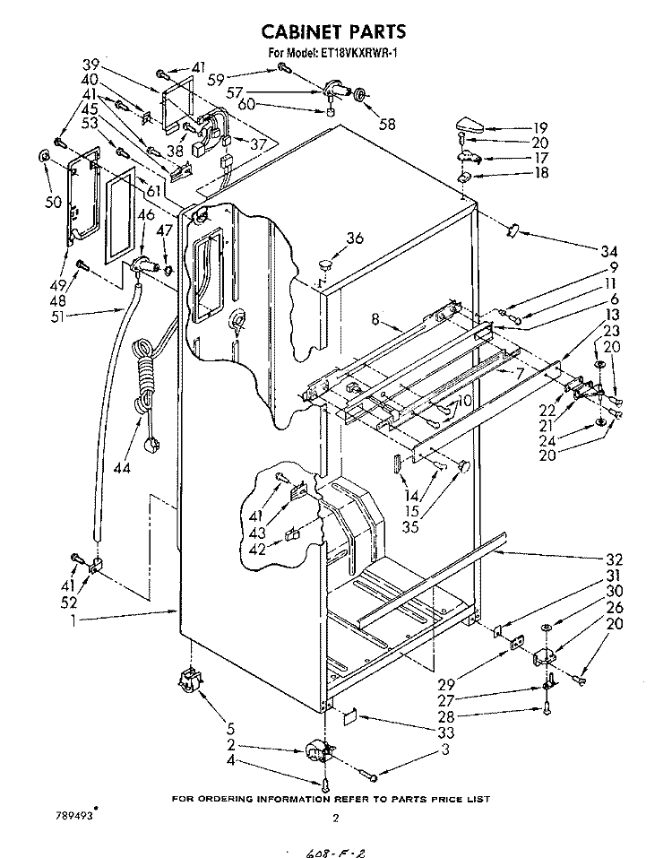CABINET Diagram and Parts List for ET18VKXRWR1  Whirlpool Refrigerator