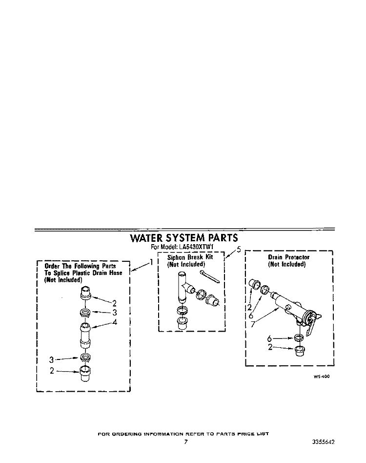 WATER SYSTEM Diagram and Parts List for LA5430XTN1  Whirlpool Washer
