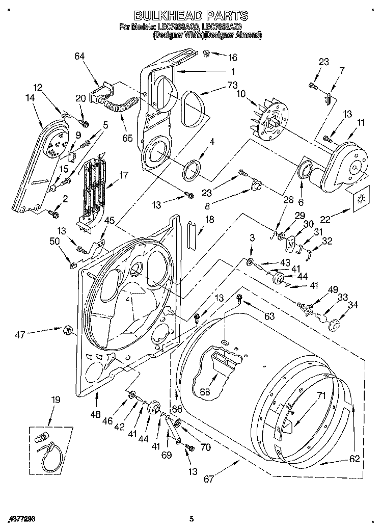 SECTION Diagram and Parts List for LEC7858AZ0  Whirlpool Dryer