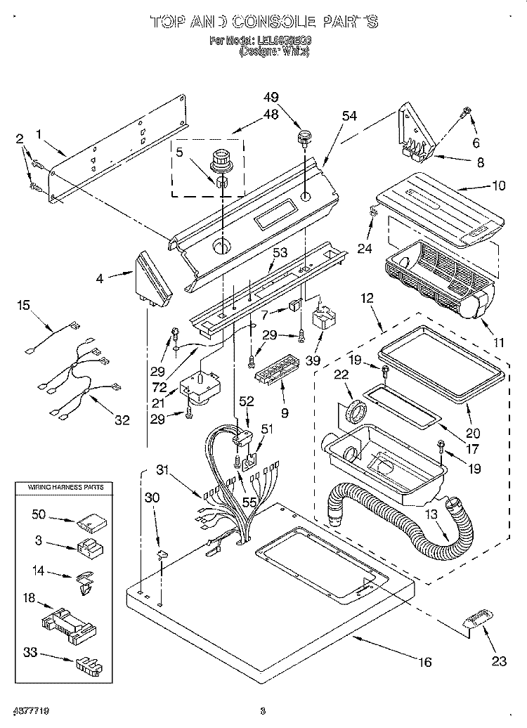 SECTION Diagram and Parts List for LEL8858EQ0  Whirlpool Dryer