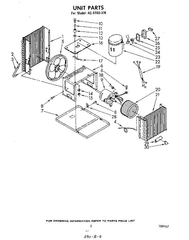 SECTION Diagram and Parts List for ACS102XM  Whirlpool Air Conditioner
