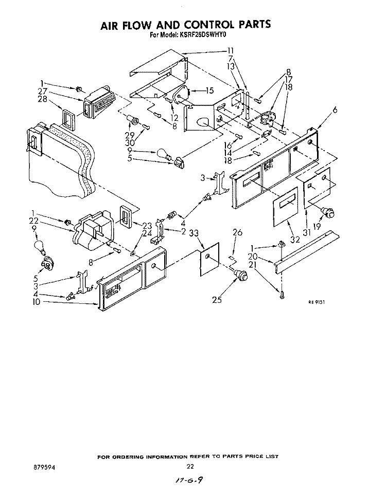 SECTION Diagram and Parts List for KSRF26DSWHY0  KitchenAid Refrigerator