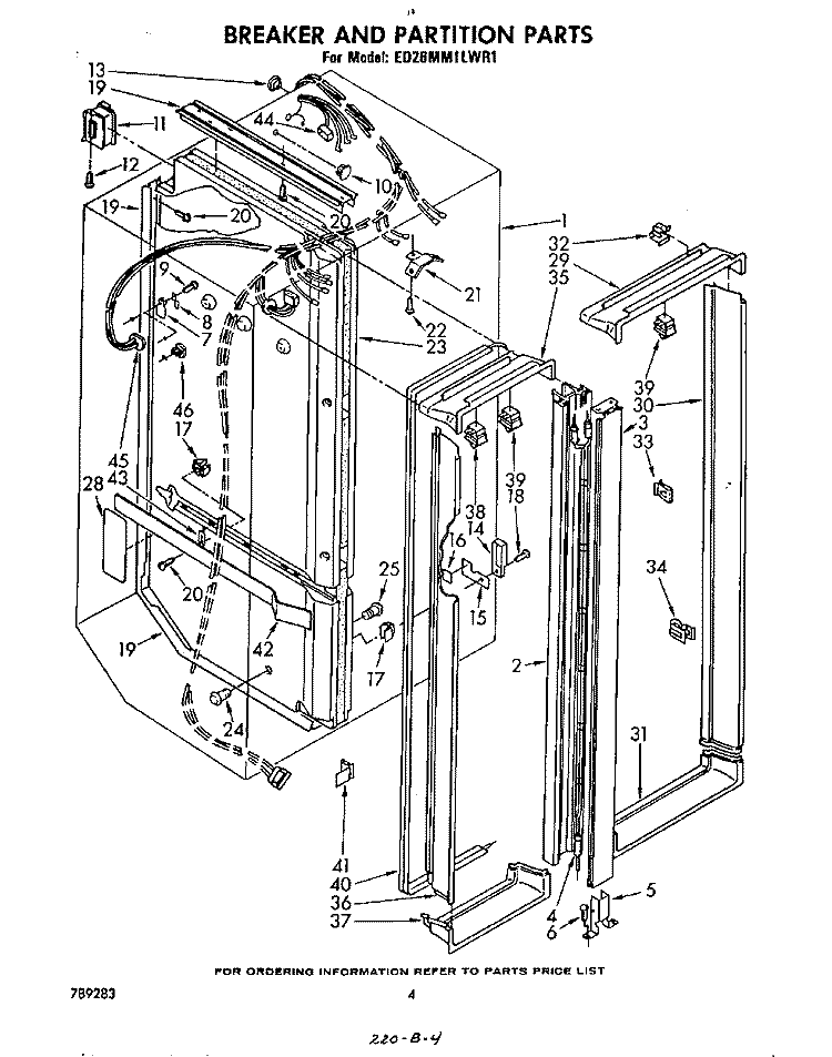 BREAKER AND PARTITION Diagram and Parts List for ED26MM1LWR1  Whirlpool Refrigerator