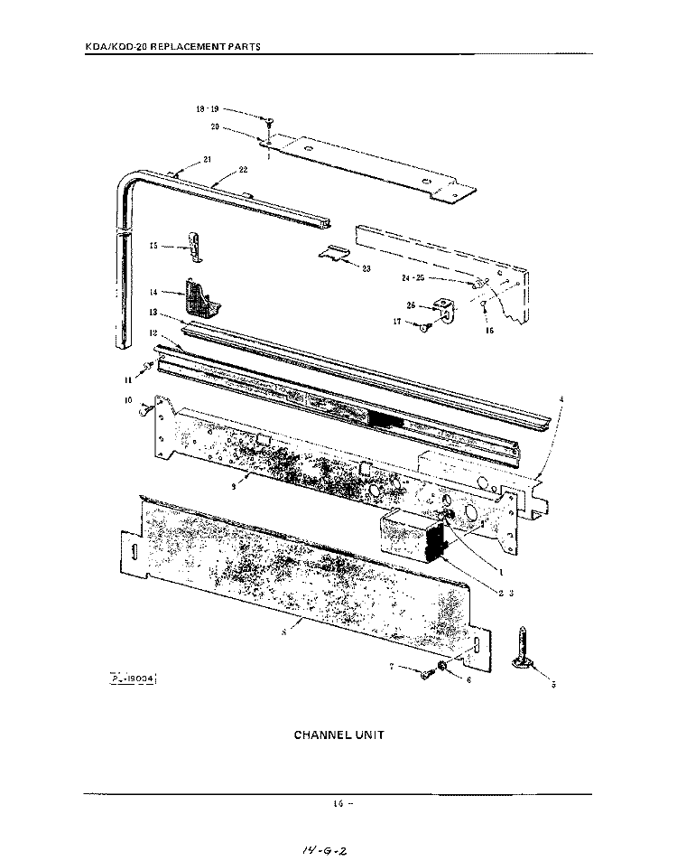 CHANNEL Diagram and Parts List for KDD20  KitchenAid Dishwasher