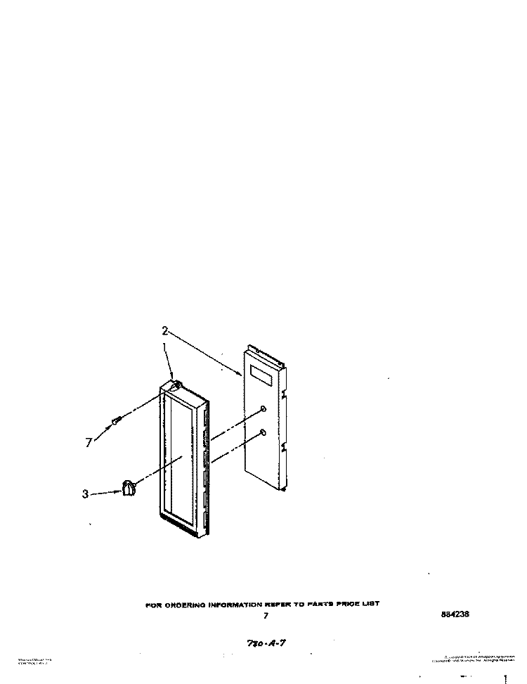 CONTROL PANEL Diagram and Parts List for MW8400XW0  Whirlpool Microwave