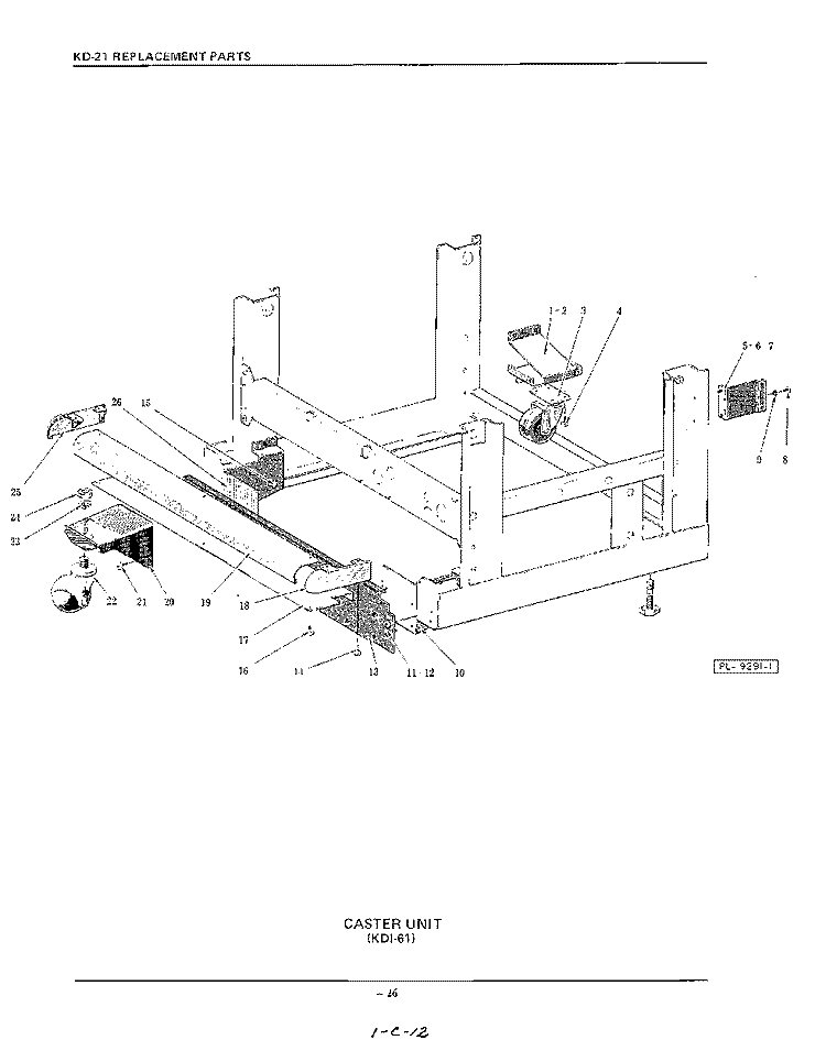 CASTER KDI-61 Diagram and Parts List for KDC21D  KitchenAid Dishwasher