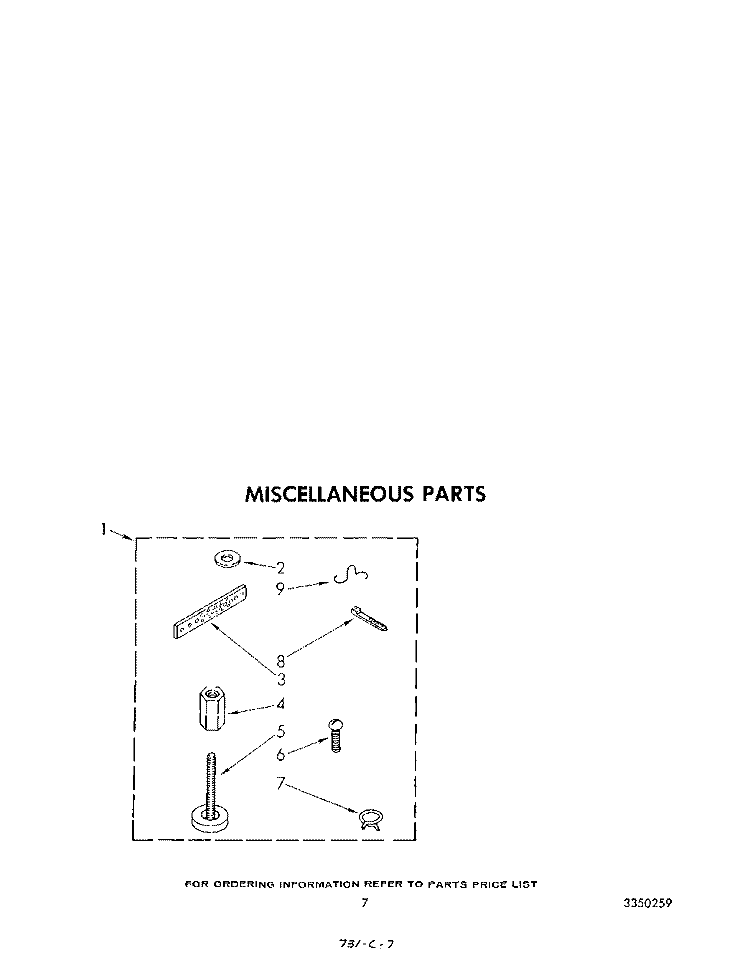 MISCELLANEOUS Diagram and Parts List for LA5530XSW2  Whirlpool Washer