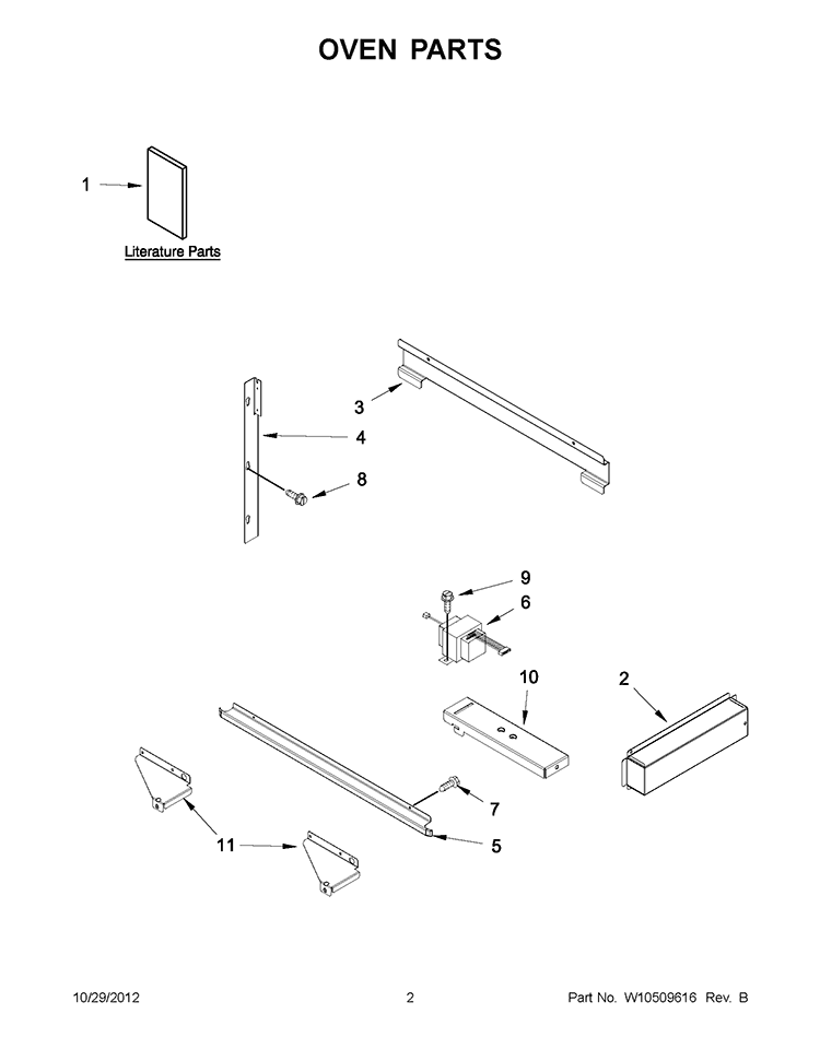 OVEN PARTS Diagram and Parts List for KBHS109BSS00  KitchenAid Microwave