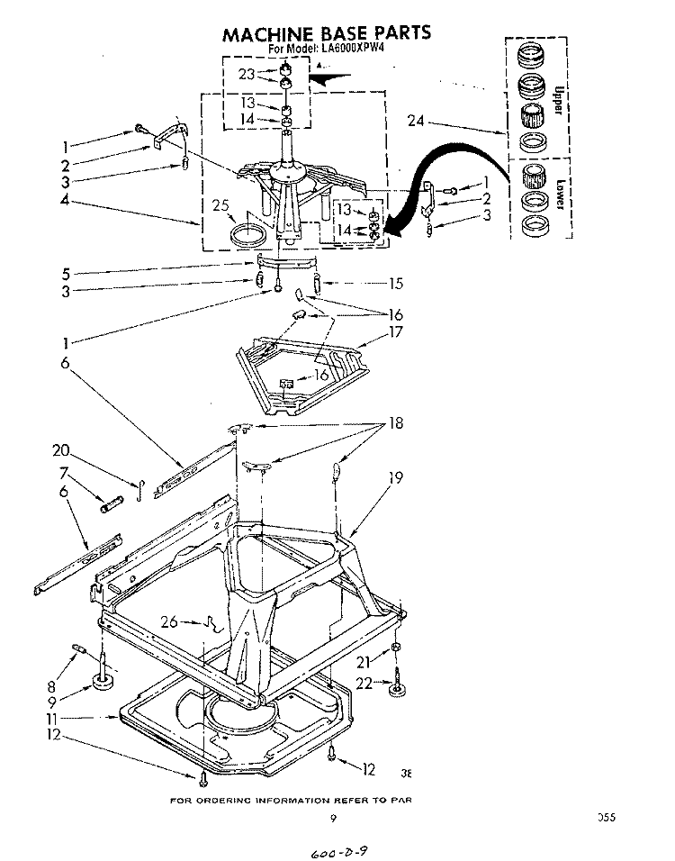 MACHINE BASE Diagram and Parts List for LA6000XPW4  Whirlpool Washer