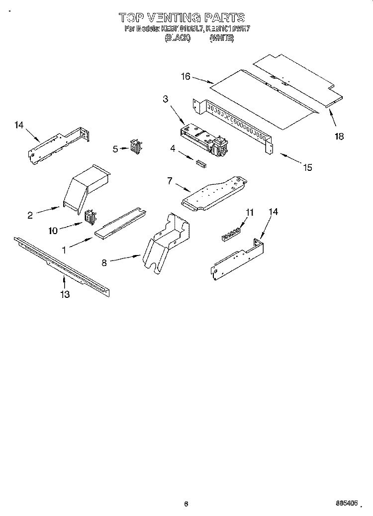 TOP VENTING, OPTINAL Diagram and Parts List for KEBI101DBL7  KitchenAid Wall Oven