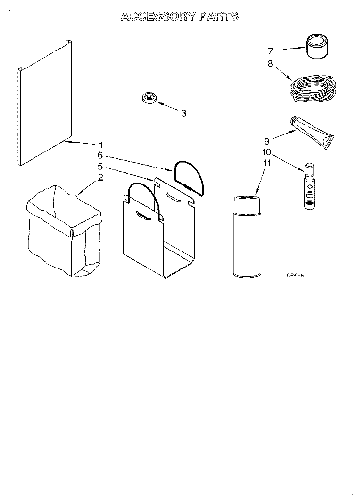 ACCESSORY Diagram and Parts List for KUCC151GBT0  KitchenAid Trash Compactor