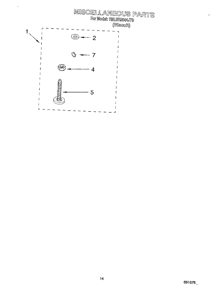 MISCELLANEOUS, OPTIONAL Diagram and Parts List for 7MLSR8544JT0  Whirlpool Washer