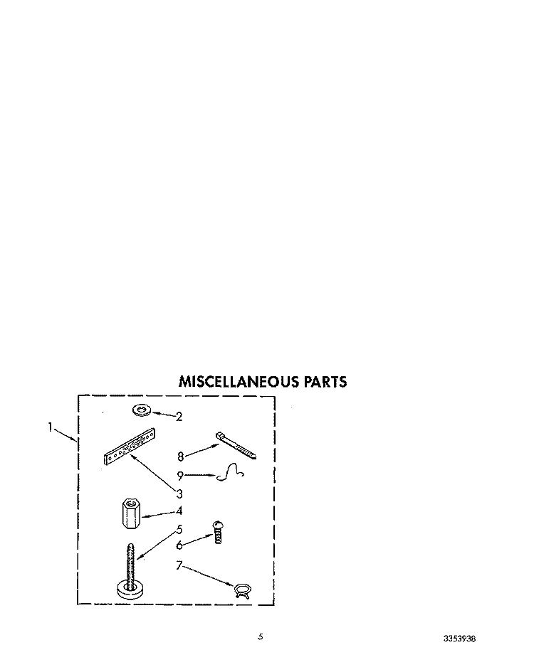 MISCELLANEOUS Diagram and Parts List for LA5381XXM1  Whirlpool Washer