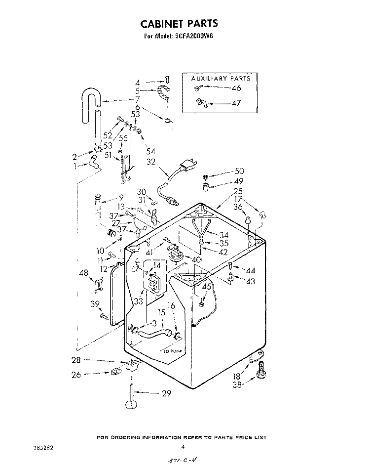 CABINET Diagram and Parts List for 9CFA2000W6  Whirlpool Washer