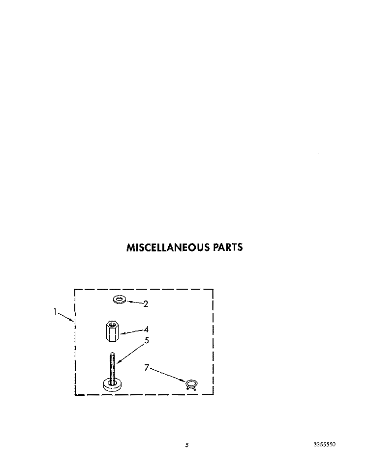 MISCELLANEOUS Diagram and Parts List for LA5610XTW1  Whirlpool Washer