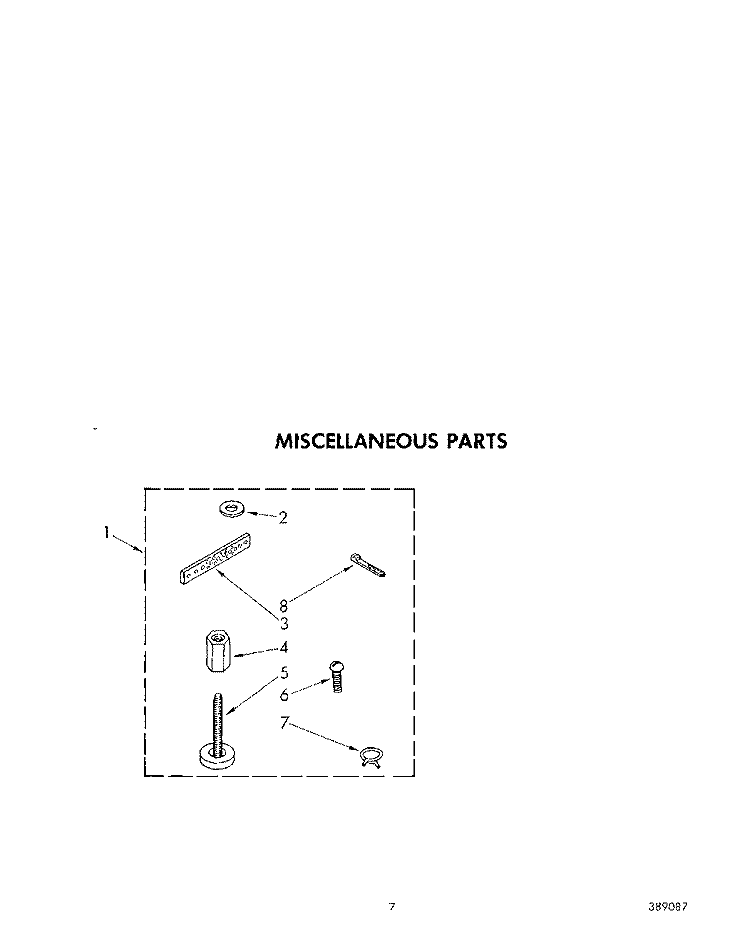 MISCELLANEOUS Diagram and Parts List for LA5900XSW1  Whirlpool Washer