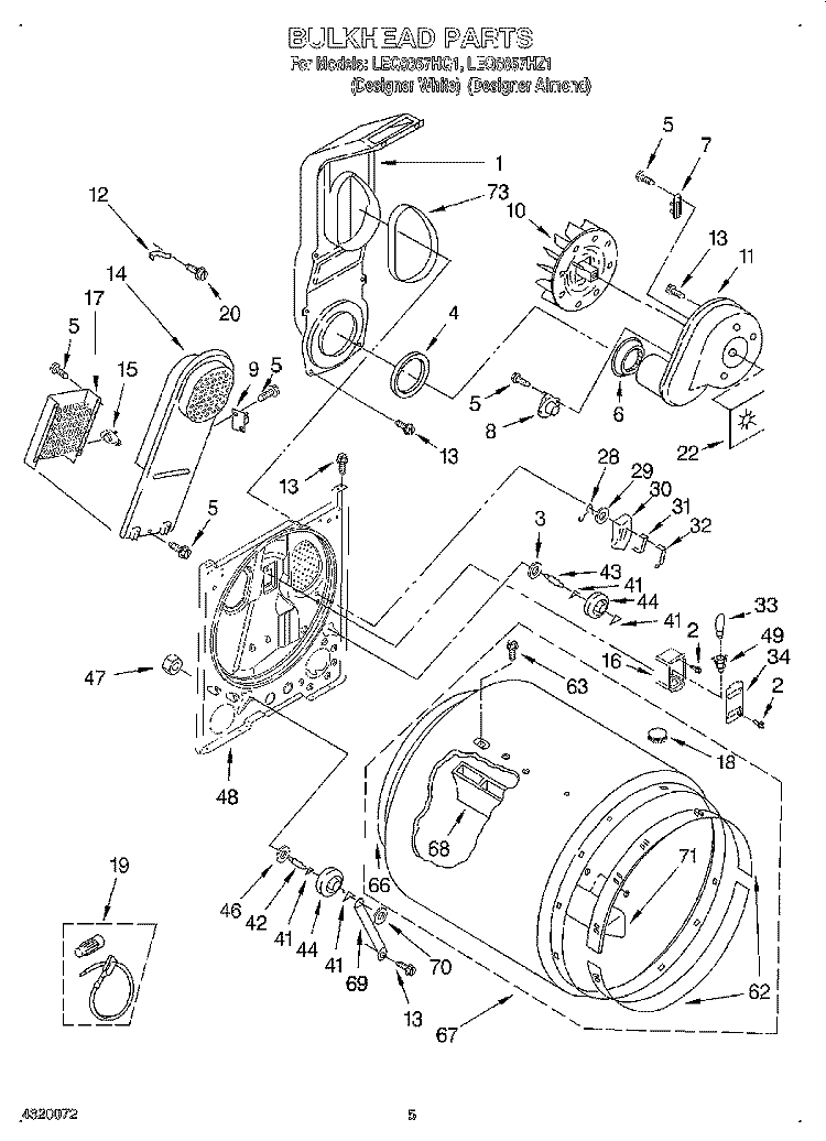 SECTION Diagram and Parts List for LEQ8857HQ1  Whirlpool Dryer
