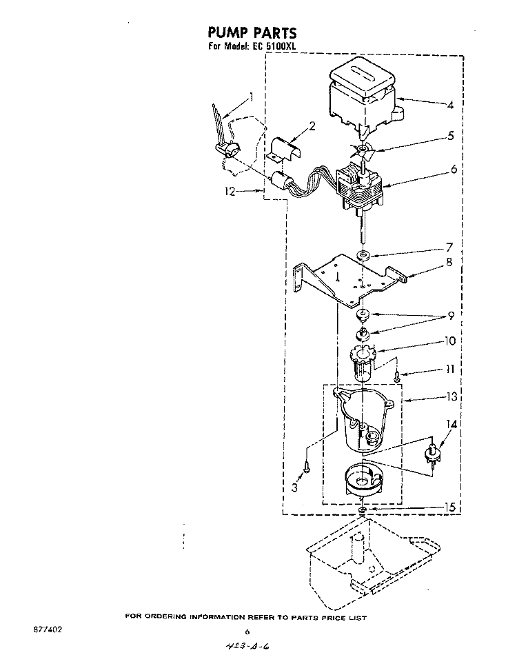 PUMP Diagram and Parts List for EC5100XL  Whirlpool Ice Maker