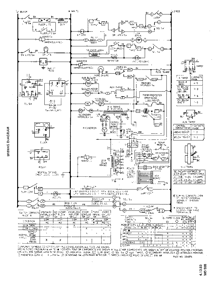 SECTION Diagram and Parts List for 2893W0A  Roper Range