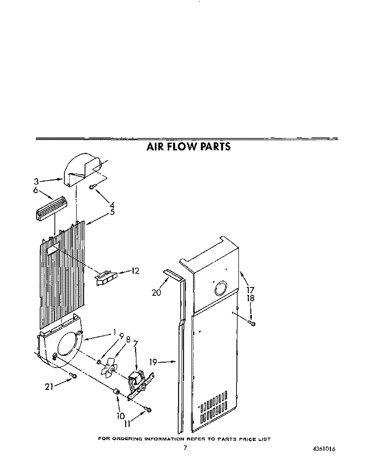 AIR FLOW Diagram and Parts List for KSRB25QXWH00  KitchenAid Refrigerator
