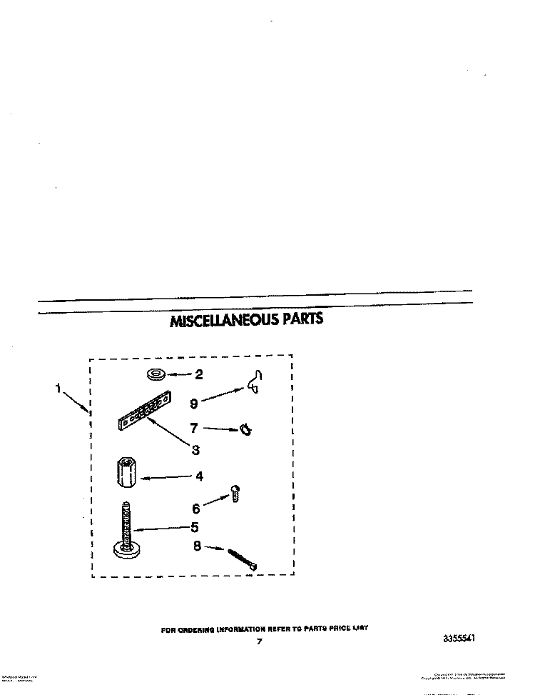 MISCELLANEOUS Diagram and Parts List for LA8200XWW1  Whirlpool Washer
