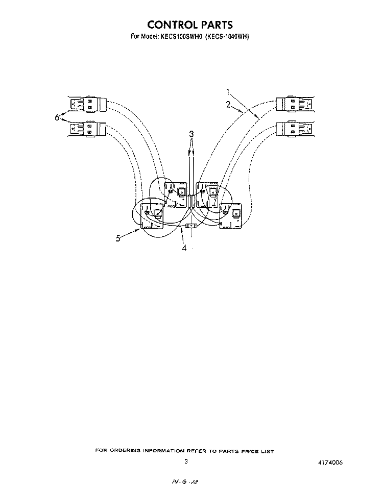 SECTION Diagram and Parts List for KECS100SWH0  KitchenAid Cooktop
